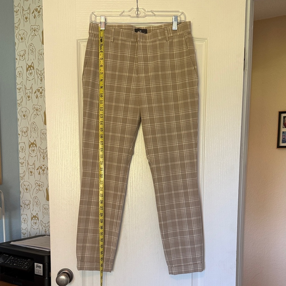 H&M Men's Tan Checkered Chinos